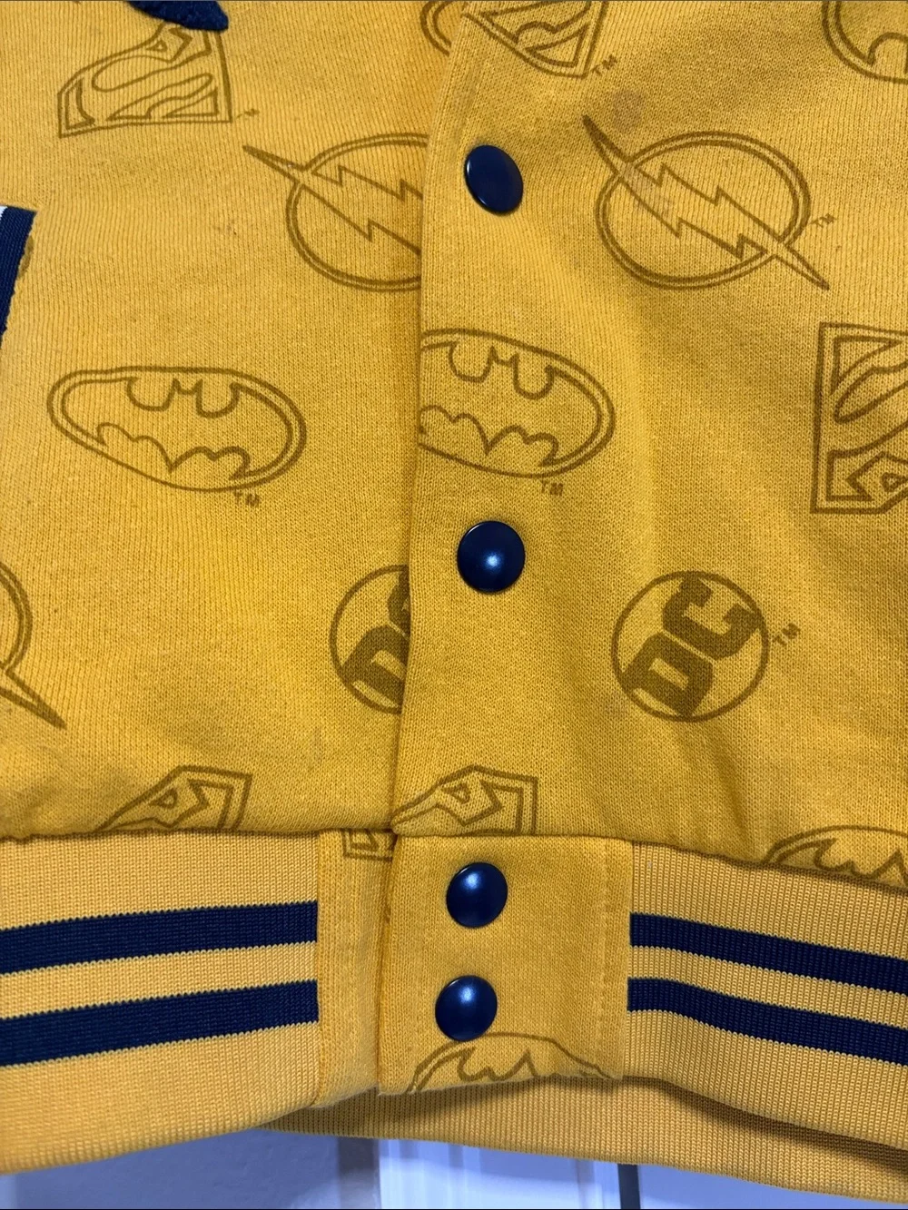 DC Kids' Yellow & Gray Batman Varsity Jacket